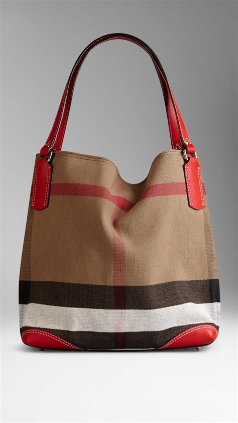 burberry canvas tote red|burberry shoulder tote handbags.